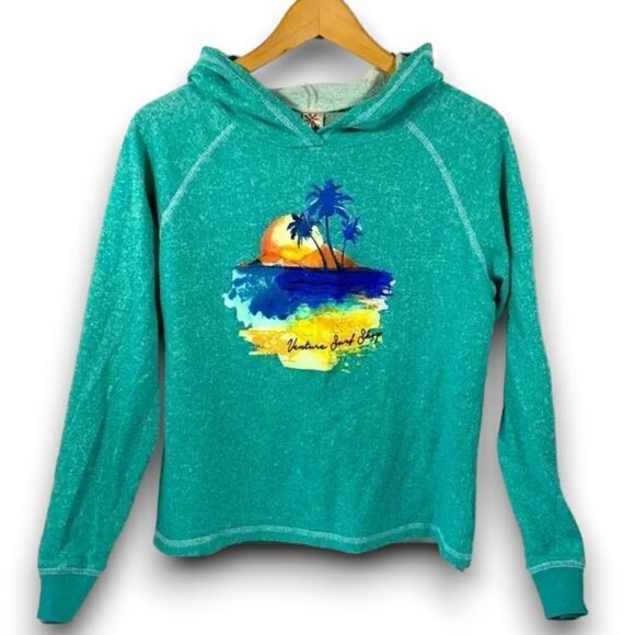 Ventura Surf Shop, Beach Bum, Green Graphic Cut Off Hoodie, Size Small - Picture 1 of 4